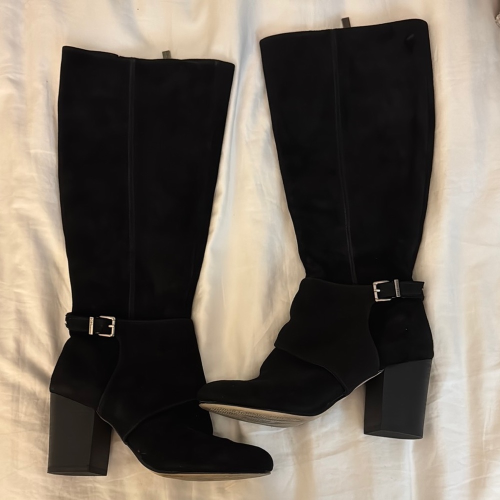 BCBGeneration Black Heeled Boots with Chunky Block Heel